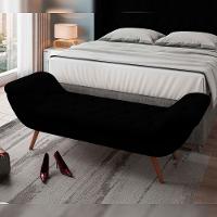 Kit Cabeceira Cama Box Casal 195cm Madrid Com Puff Recamier Santorini Bouclê Preto - 7