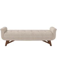 Kit Cabeceira Cama Box Casal 140cm Paris Com Puff Recamier Itália Linho Creme - 5