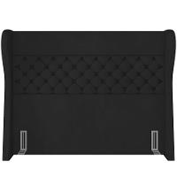 Kit Cabeceira Cama Box Casal 160cm Madrid Com Puff Recamier Santorini Veludo Preto - 6