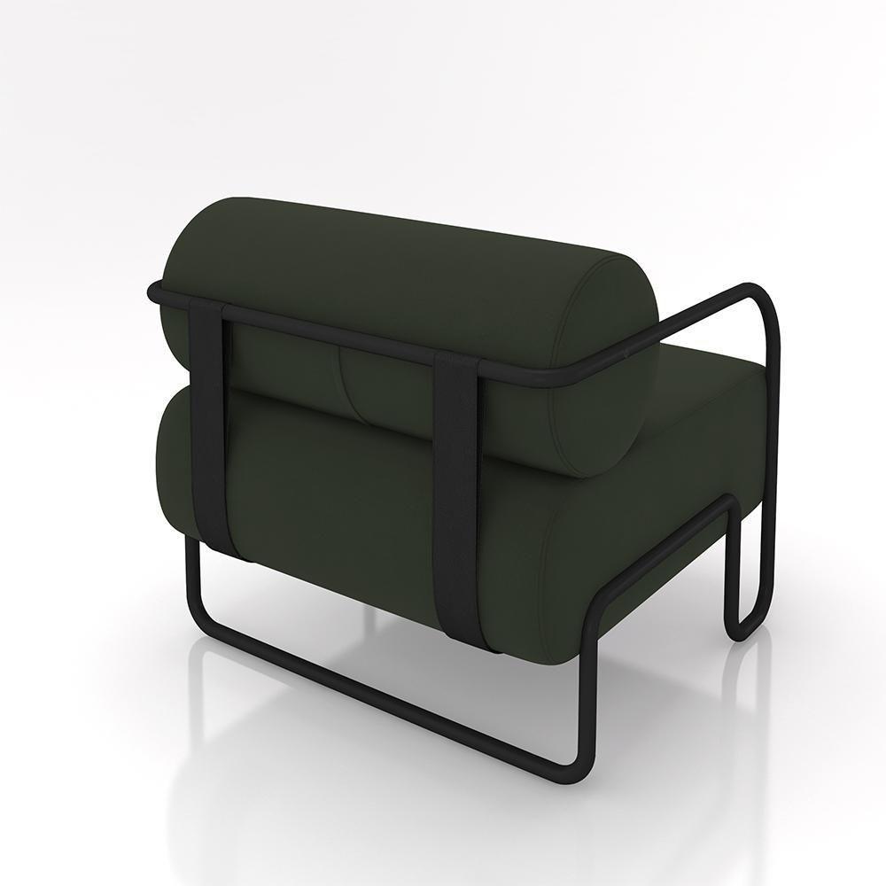 Kit 02 Poltronas Decorativa Pés Industrial Moscou K01 Veludo Verde - 4