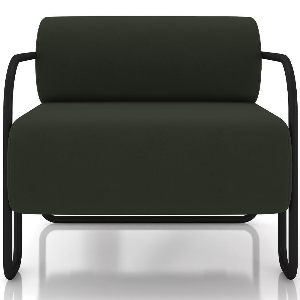 Kit 02 Poltronas Decorativa Pés Industrial Moscou K01 Veludo Verde - 5