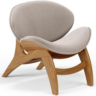 Poltrona Decorativa Kadosh L02 Sala de Estar Bouclê Creme Lyam Decor