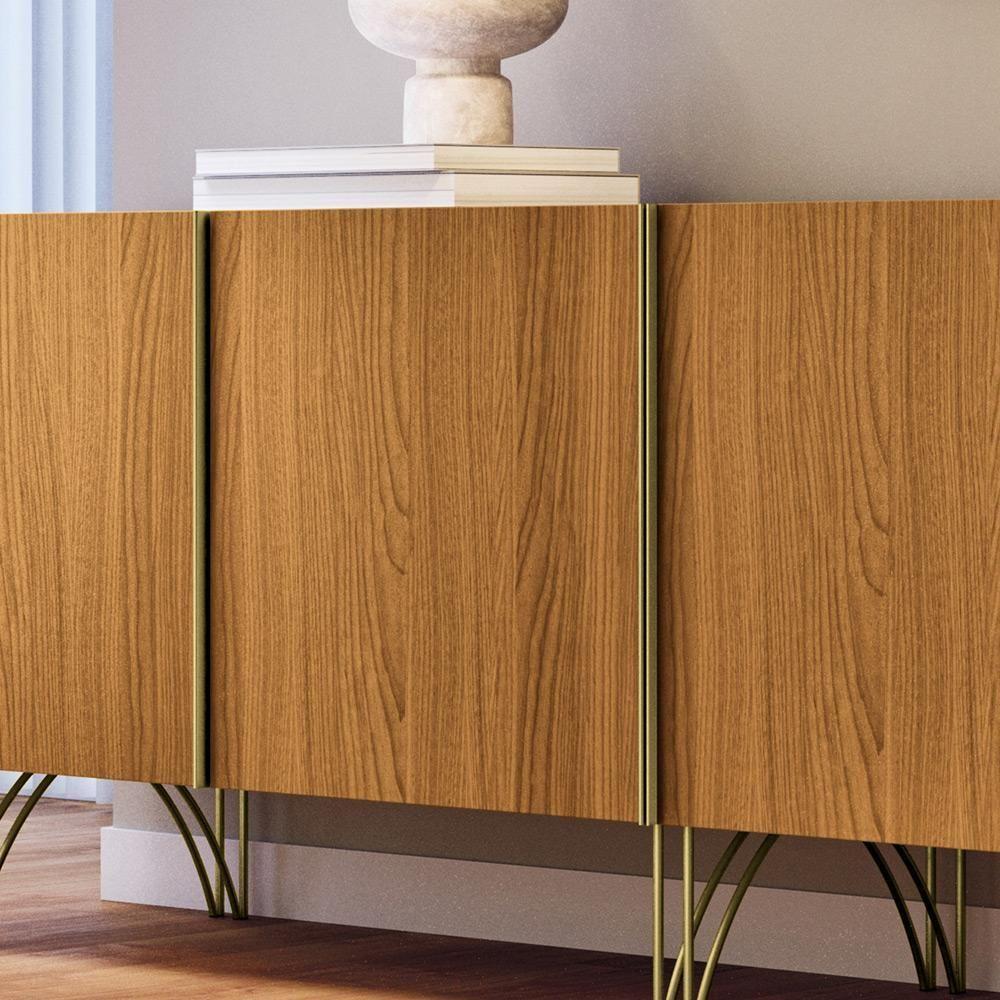 Aparador Buffet Bar 04 Portas 220cm Santiago B01 Off White Cinamomo - Lyam - 4