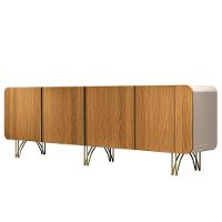 Aparador Buffet Bar 04 Portas 220cm Santiago B01 Off White Cinamomo - Lyam - 1