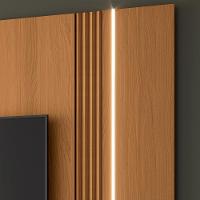 Painel Para Tv 85 Pol Com Bancada Suspensa E Led Zurick B01 Cinamomo Off White - 7