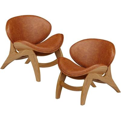 Kit 2 Poltronas Decorativa Kadosh L02 Sala Living Couríssimo Caramelo Lyam Decor