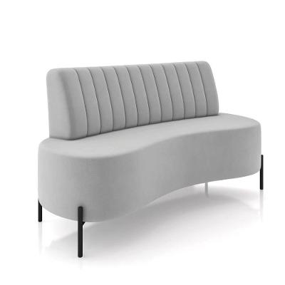 Sofá 2 Lugares Living 135cm Pé Ferro Pto Maraú Veludo K01 - D\'rossi Cor Cinza