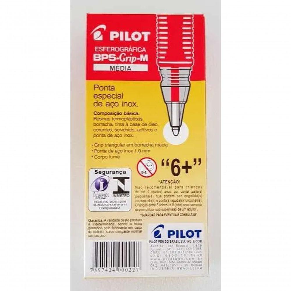 Caneta Esferográfica Pilot Bps-grip-m Verm 1.0 Cx C/12 Unid - 5