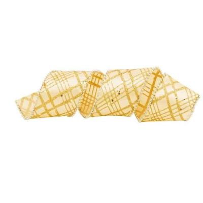 Fita Aramada Xadrez Ouro 6,3cm X 9,14m Ref.1923133 Com 1 Rolo