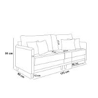 Sofá 2 Lugares Living 172cm Pé Madeira Valença Pto/veludo K01 - D\'rossi Cor Terracota - 7