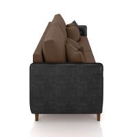 Sofá 3 Lugares Living 192cm Pé Madeira Valença Pto/veludo K01 - D\'rossi Cor Marrom - 2