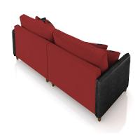 Sofá 3 Lugares Living 192cm Pé Madeira Valença Pto/veludo K01 - D\'rossi Cor Vermelho