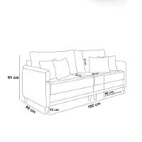 Sofá 3 Lugares Living 192cm Pé Madeira Valença Pto/veludo K01 - D\'rossi Cor Vermelho - 7