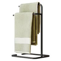 Kit Porta Toalha De Rosto Lixeira 6l E Porta Papel Higiênico Eleganza Metal Preto - 3