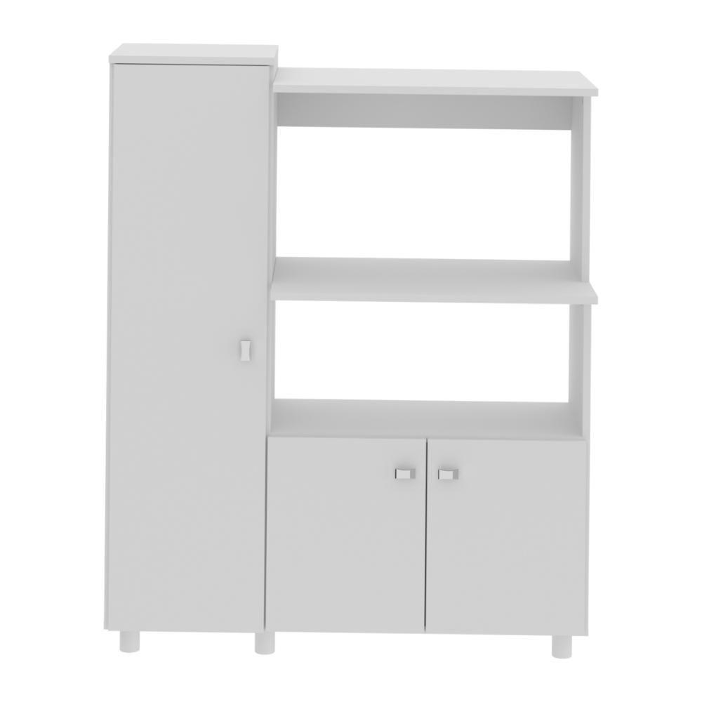 Balcão Multiuso Para Forno E Micro-ondas Com 3 Portas Multimóveis Cr20341 Branco - 1