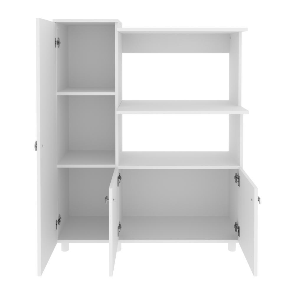 Balcão Multiuso Para Forno E Micro-ondas Com 3 Portas Multimóveis Cr20341 Branco - 4
