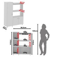 Balcão Multiuso Para Forno E Micro-ondas Com 3 Portas Multimóveis Cr20341 Branco - 6