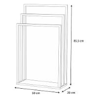 Porta Toalha Para 3 Toalhas Eleganza 50 Cm Metal Preto E Madeira