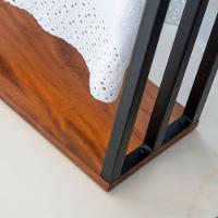 Porta Toalha Para 3 Toalhas Eleganza 50 Cm Metal Preto E Madeira - 6