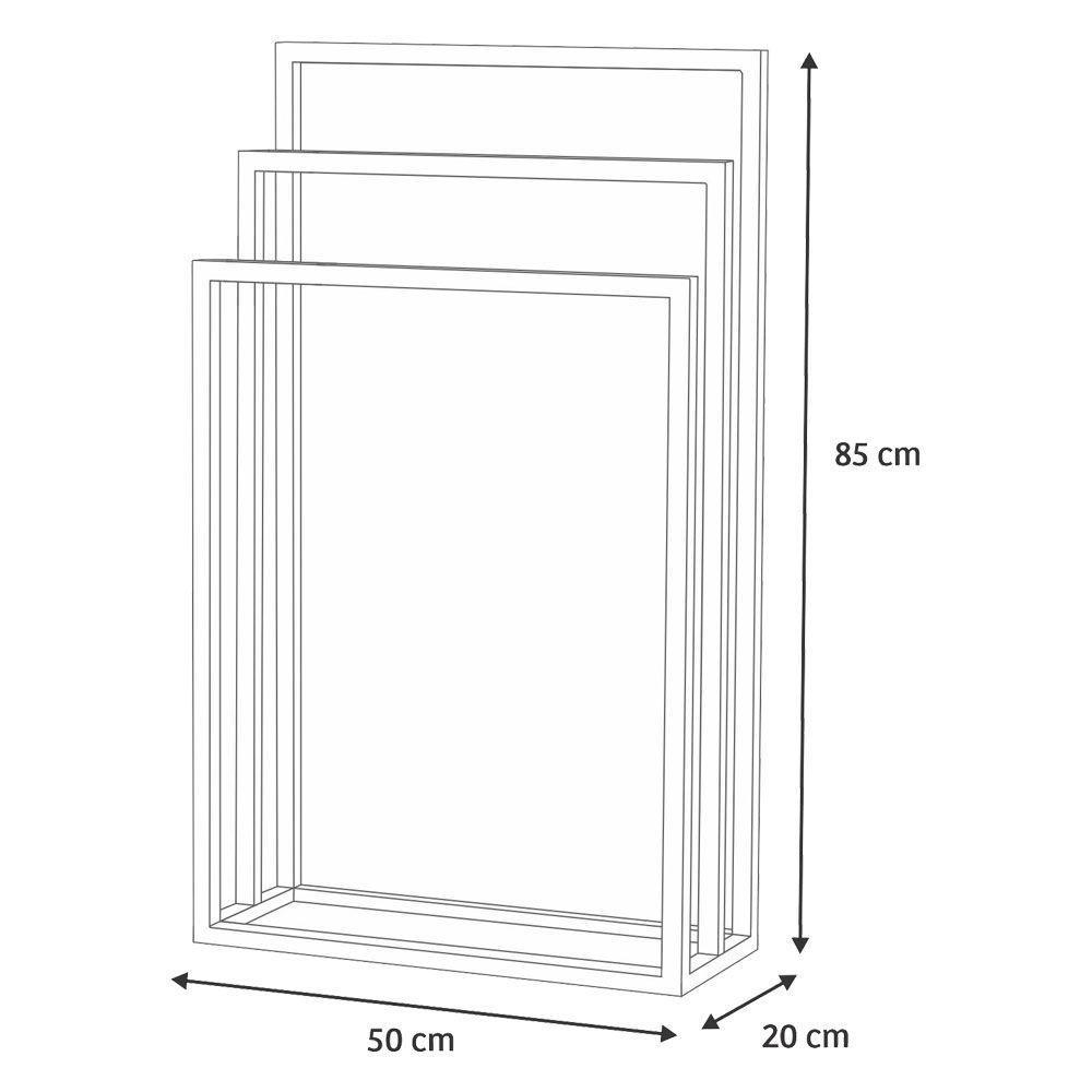 Porta Toalha Para 3 Toalhas Eleganza 50 Cm Metal Preto - 7