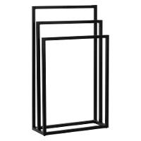 Porta Toalha Para 3 Toalhas Eleganza 50 Cm Metal Preto - 1