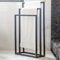 Porta Toalha Para 3 Toalhas Eleganza 50 Cm Metal Preto - 2