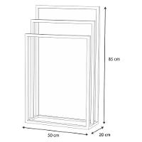 Porta Toalha Para 3 Toalhas Eleganza 50 Cm Metal Preto - 7