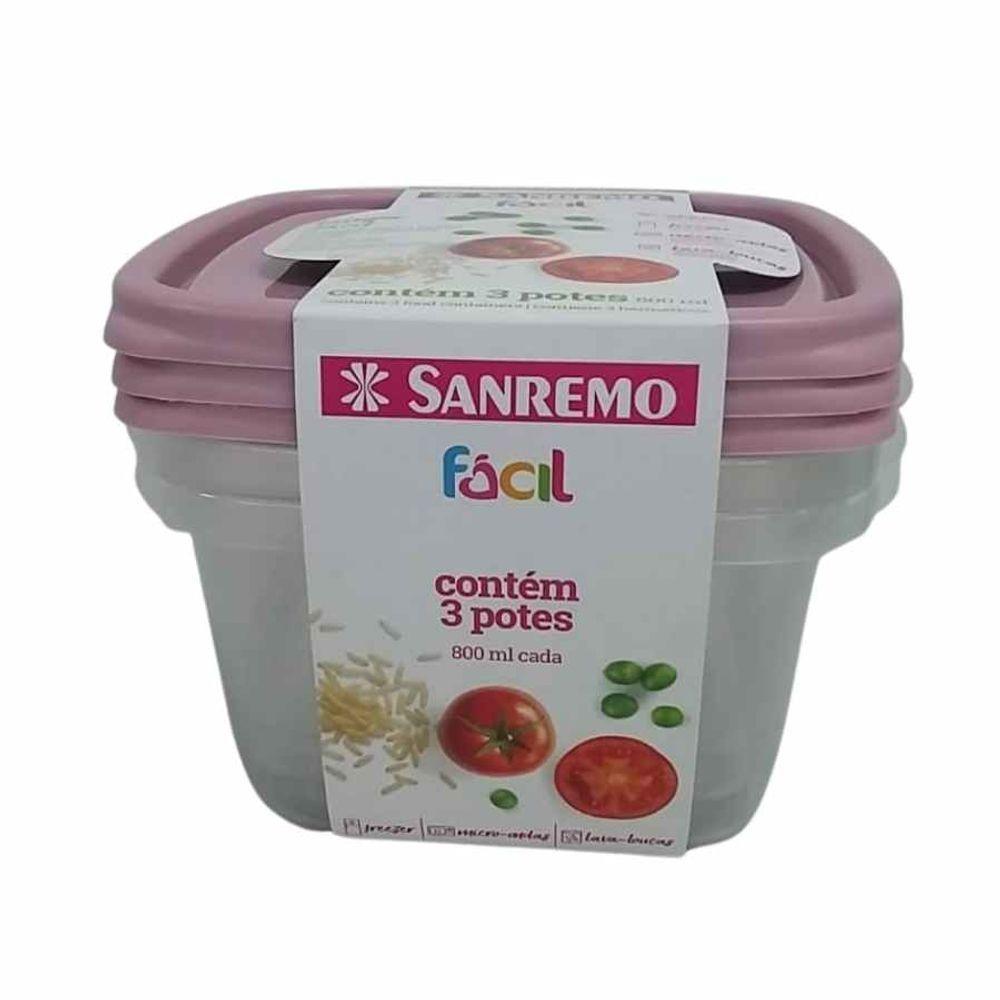 Kit Pote 800ml Sanremo Com 3 Ref. Sr125/3c - 1