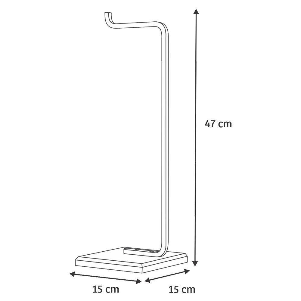 Papeleira Porta Papel Higiênico Eleganza Metal Preto E Madeira - 4