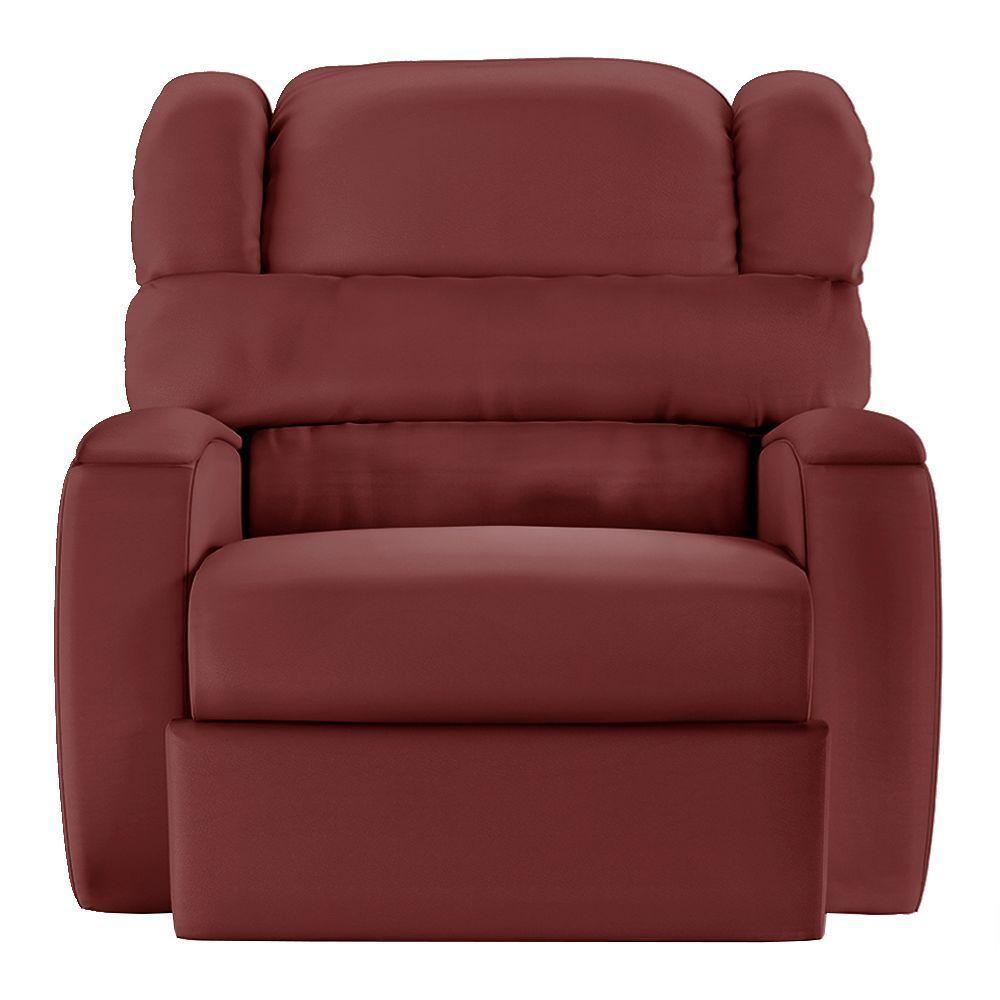 Poltrona Do Papai Reclinável Napoli Manual Gatilho Pu Vermelho Fh1 - D\'rossi - 2