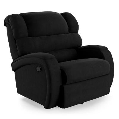 Poltrona Do Papai Reclinável Napoli Glider Giratória Usb Veludo Preto Fh1 - D\'rossi