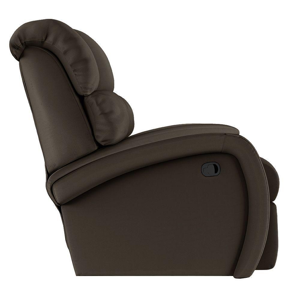 Poltrona Do Papai Reclinável Napoli Manual Gatilho Pu Marrom Fh1 - D\'rossi - 2
