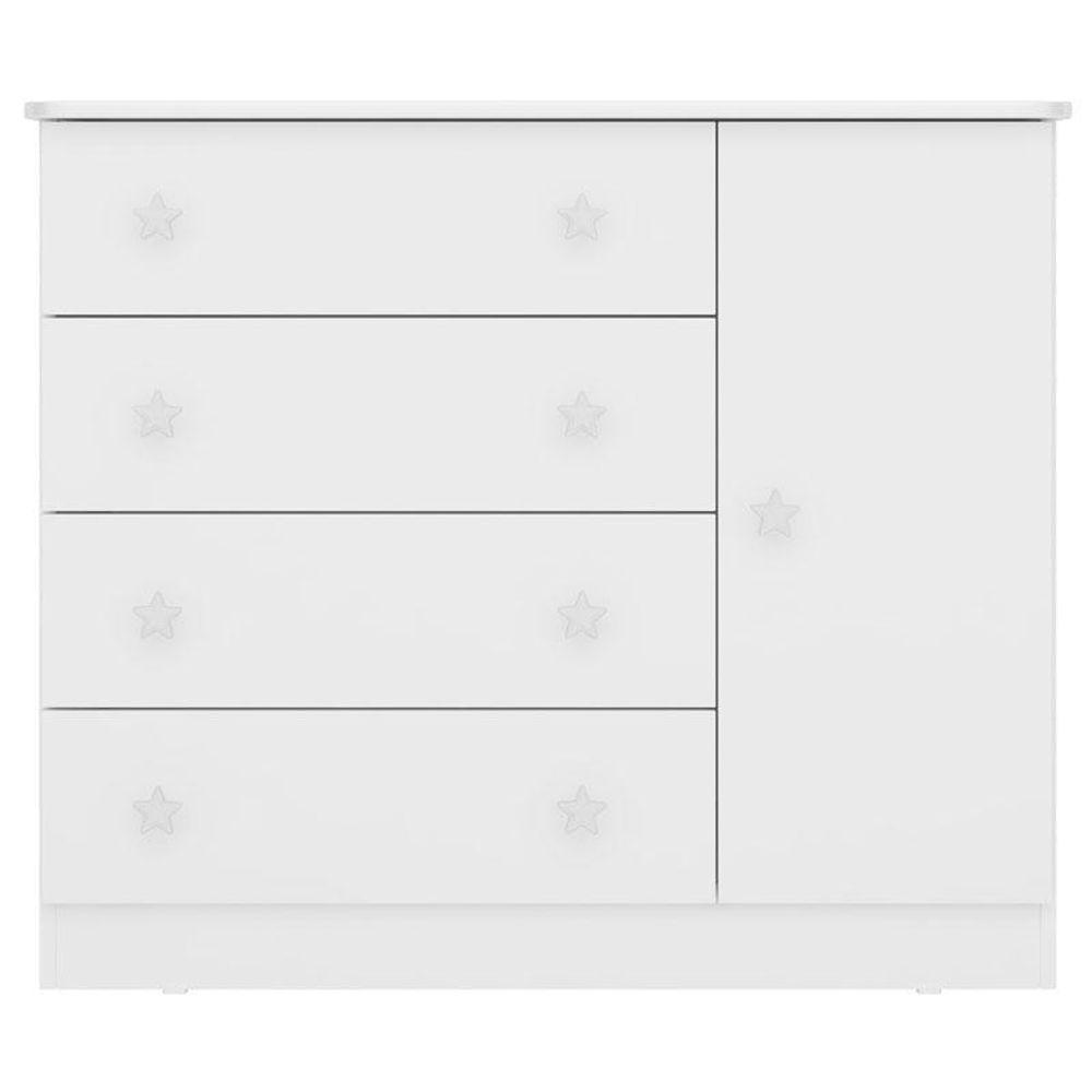Berço Americano 100 Com Rodízios E Cômoda 2561 Com Nicho Organizador 3 Gavetas Branco Brilho - 8