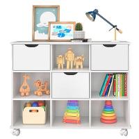 Berço Americano 100 Com Rodízios E Cômoda 2561 Com Nicho Organizador 3 Gavetas Branco Brilho - 3