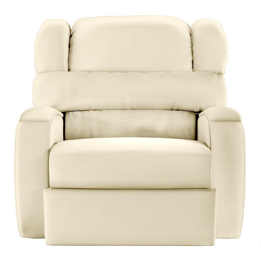 Poltrona Do Papai Reclinável Napoli Manual Gatilho Pu Bege Fh1 - D\'rossi - 3