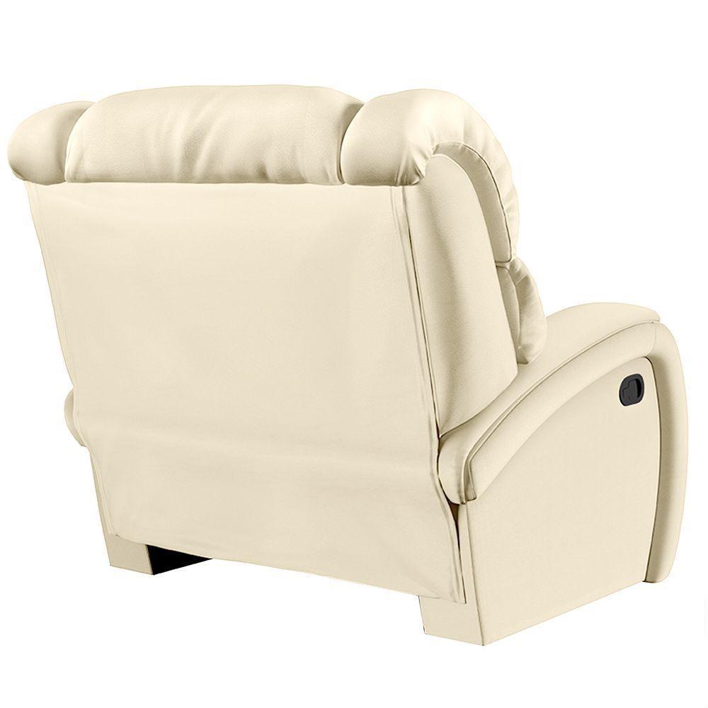 Poltrona Do Papai Reclinável Napoli Manual Gatilho Pu Bege Fh1 - D\'rossi - 5
