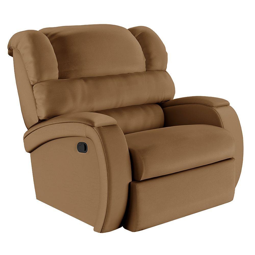 Poltrona Do Papai Reclinável Napoli Manual Gatilho Pu Fh1 - D\'rossi Cor Caramelo - 1