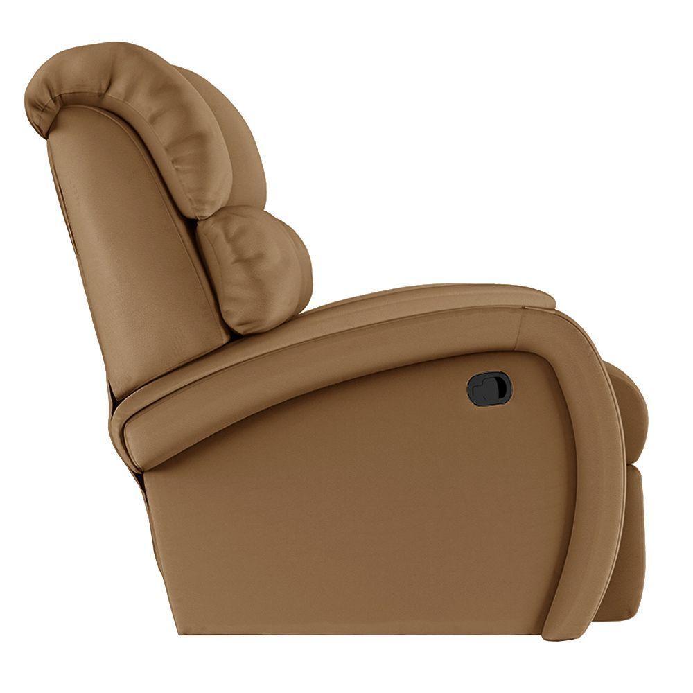 Poltrona Do Papai Reclinável Napoli Manual Gatilho Pu Fh1 - D\'rossi Cor Caramelo - 2