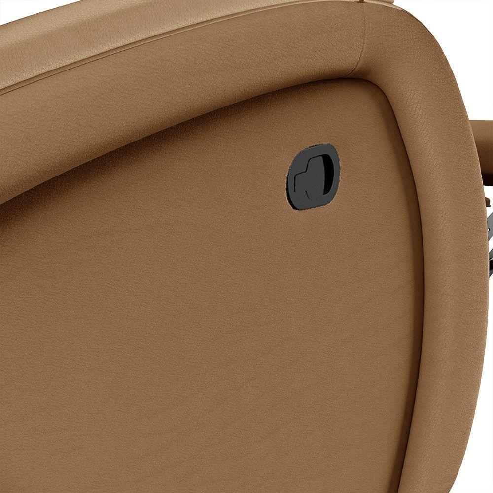 Poltrona Do Papai Reclinável Napoli Manual Gatilho Pu Fh1 - D\'rossi Cor Caramelo - 4