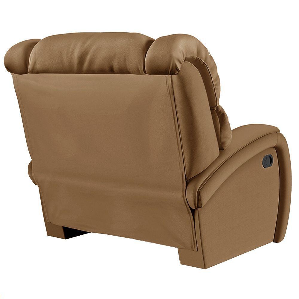 Poltrona Do Papai Reclinável Napoli Manual Gatilho Pu Fh1 - D\'rossi Cor Caramelo - 5