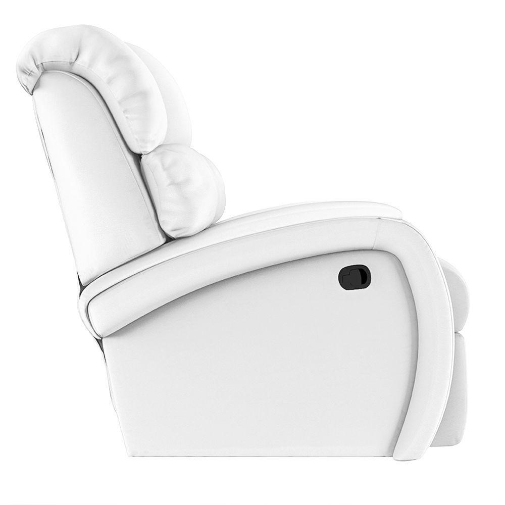 Poltrona Do Papai Reclinável Napoli Manual Gatilho Pu Fh1 - D\'rossi Cor Branco - 2