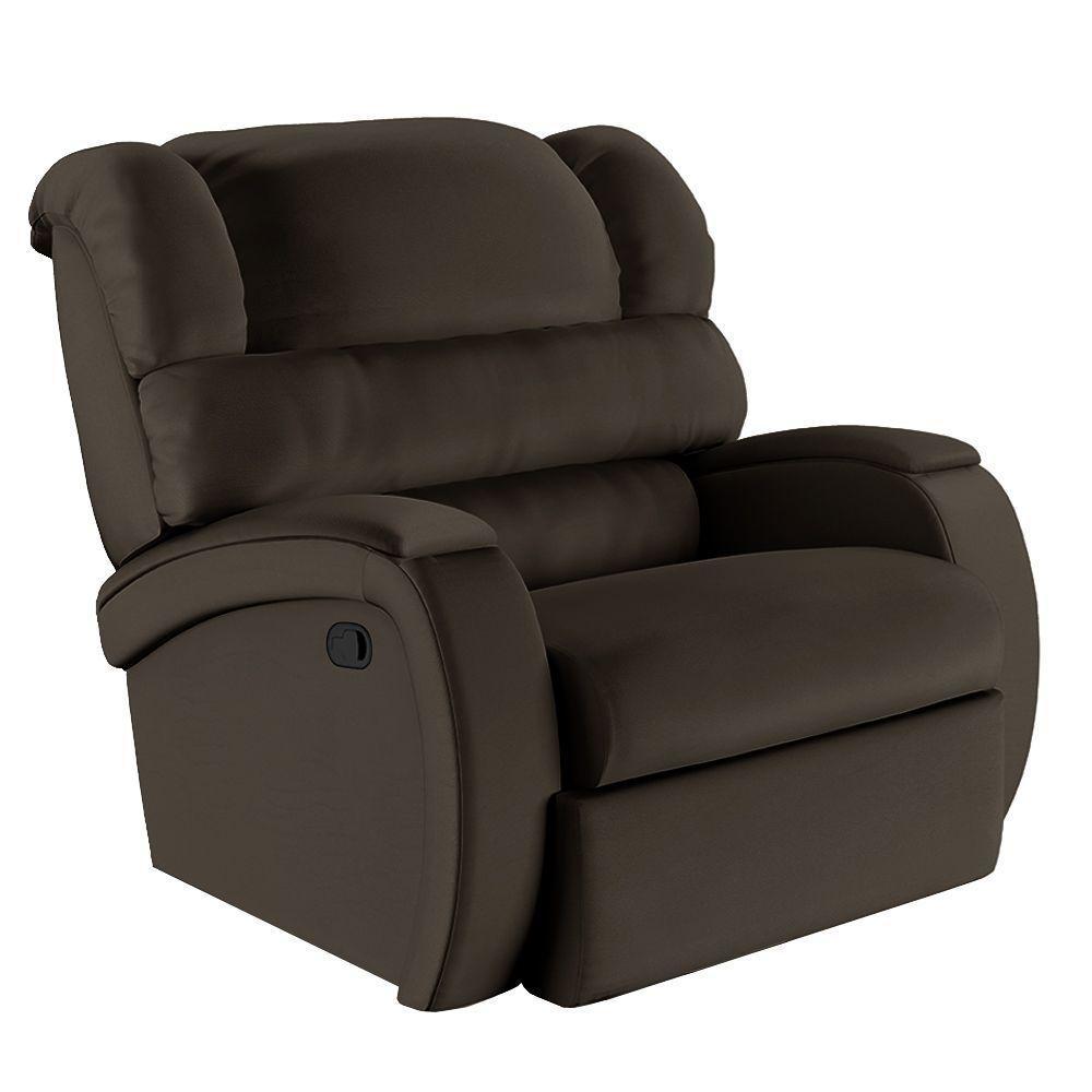 Poltrona Do Papai Reclinável Napoli Manual Gatilho Pu Fh1 - D\'rossi Cor Marrom - 1