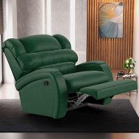 Poltrona Do Papai Reclinável Napoli Manual Gatilho Pu Verde Musgo Fh1 - D\'rossi - 7