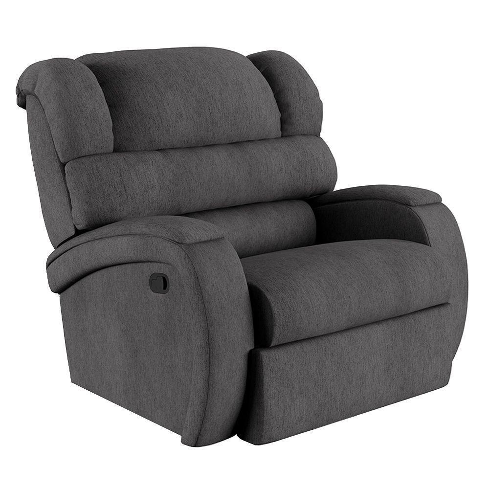 Poltrona Do Papai Reclinável Napoli Manual Gatilho Linho Grafite Fh1 - D\'rossi - 1