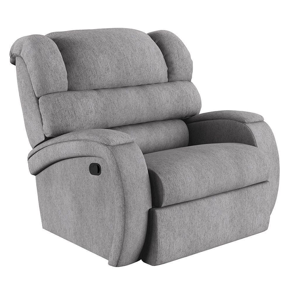 Poltrona Do Papai Reclinável Napoli Manual Gatilho Linho Fh1 - D\'rossi Cor Cinza - 1