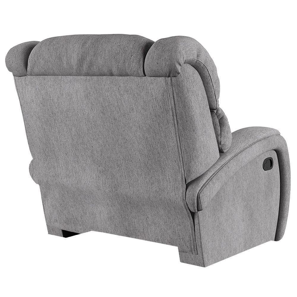 Poltrona Do Papai Reclinável Napoli Manual Gatilho Linho Fh1 - D\'rossi Cor Cinza - 2