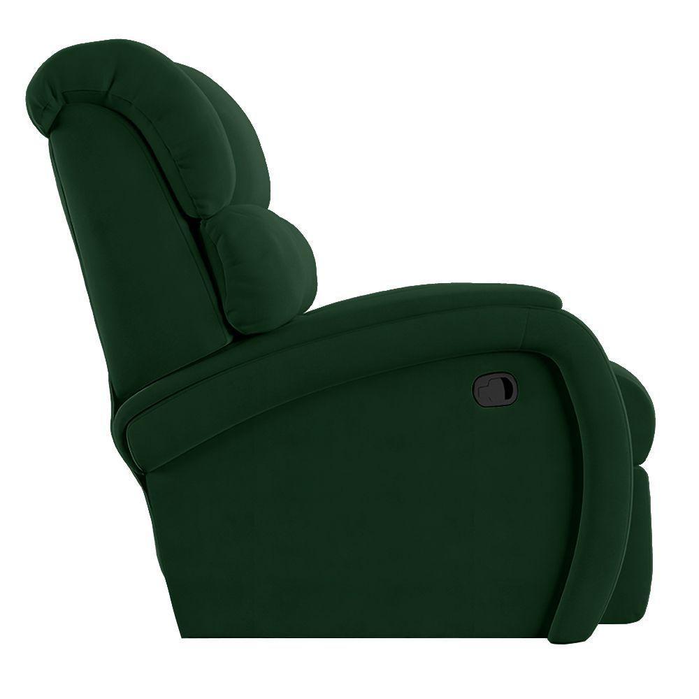 Poltrona Do Papai Reclinável Napoli Manual Gatilho Veludo Verde Fh1 - D\'rossi - 2