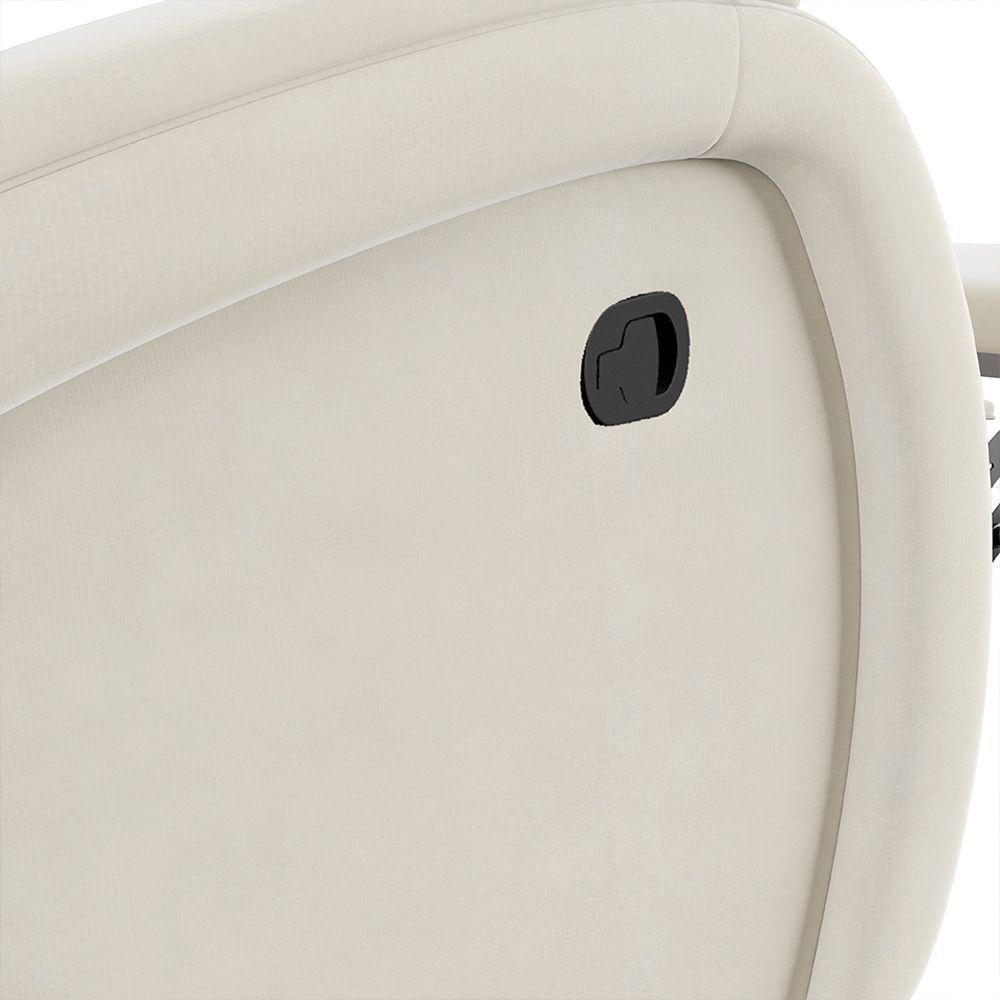 Poltrona Do Papai Reclinável Napoli Manual Gatilho Veludo Bege Fh1 - D\'rossi - 4