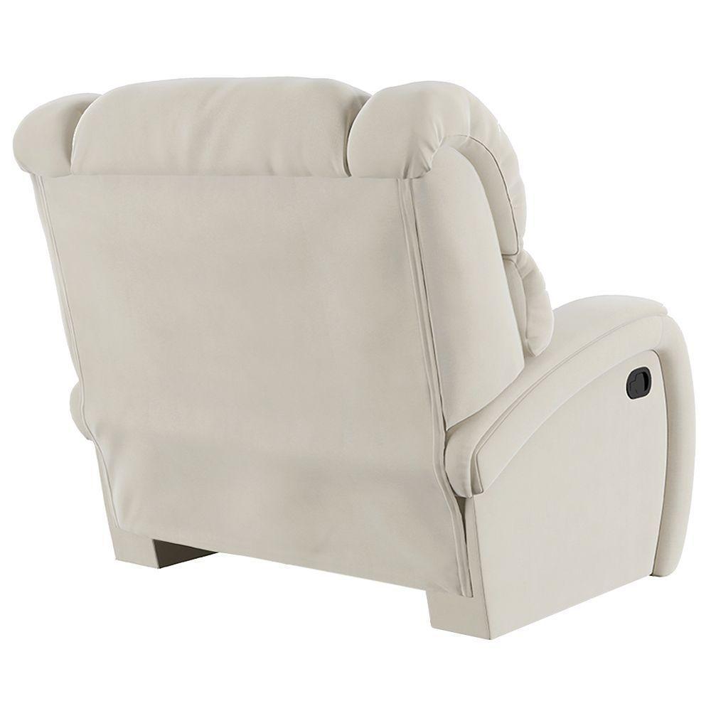 Poltrona Do Papai Reclinável Napoli Manual Gatilho Veludo Bege Fh1 - D\'rossi - 5