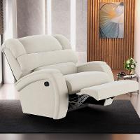 Poltrona Do Papai Reclinável Napoli Manual Gatilho Veludo Bege Fh1 - D\'rossi - 7